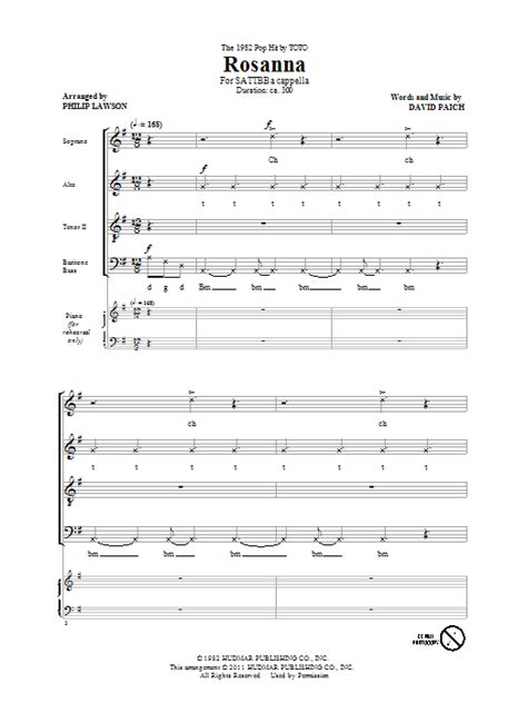 Toto Rosanna Arr David Lawson Sheet Music And Printable Pdf Music