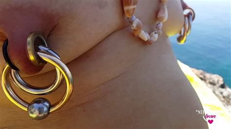 Nippleringlover Hot Mom Xtreme Nipple And Cunt Labia Piercings Naked Outside At Sea The Part One