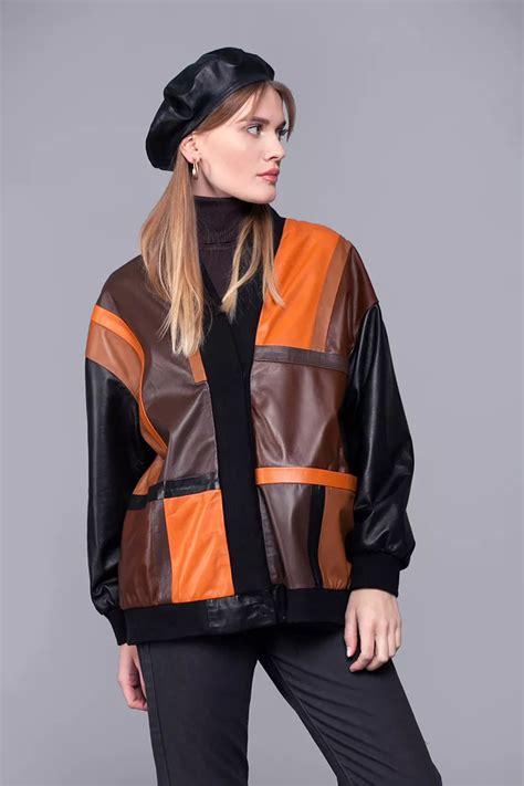Женская куртка кожаная оранжевая КК-625 о купить в интернет-магазине г ...