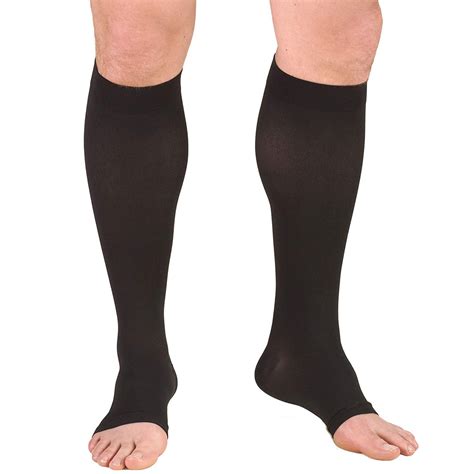 Truform 15 20mmHg Compression Knee High Open Toe Blk XL 1 Pair Each