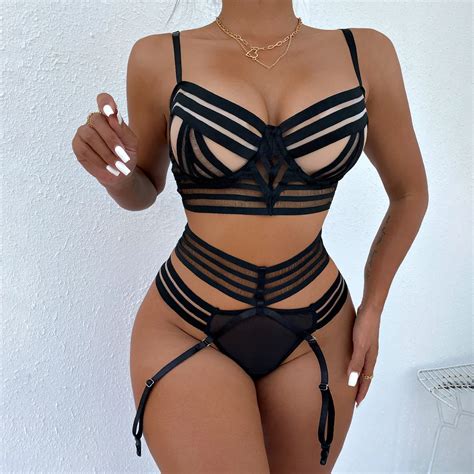 Chuangerm Hot Sexy Lingerie Naked Woman Without Censure Fancy Underwear Bra And Panty Set Hollow