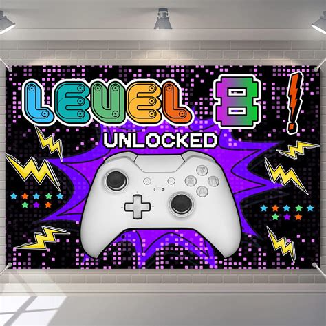 Amazon KUKUSOUL 6x4ft Video Game Backdrop Level 8th Unlocked