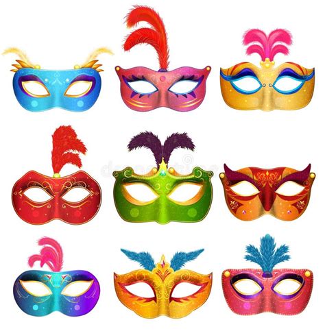 Masks For A Masquerade Vector Illustration Stock Vector Illustration