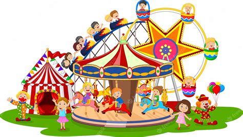 Premium Vector Cartoon Amusement Park