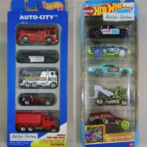 Jual Hotwheels Hot Wheels Gift Pack Isi 5 Auto City Tow Demo Destruction Fire Eater Sheriff