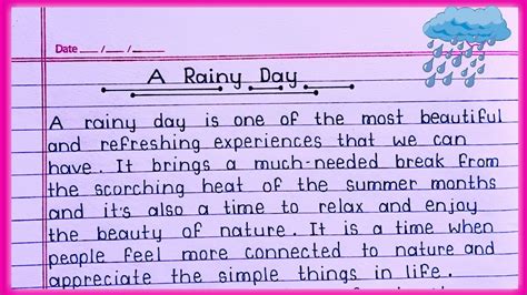 A Rainy Day Essay In English Essay On A Rainy Day In English A