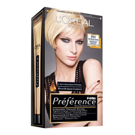 L OREAL PARIS PREFERENCE FERIA Farba Do Włosów P01 Silver Blonde Bardzo Bardzo Jasny Blond