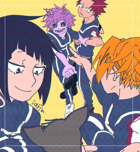 Jirou Kyouka And Kaminari Denki And Ashido Mina And Kirishima Eijirou