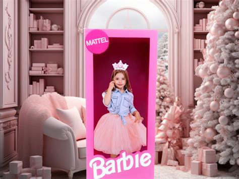 Christmas Barbie Digital Backdrop Barbie Box Backdrop Xmas Barbie Overlay Christmas Backdrop ...