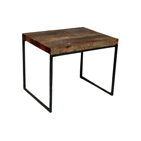Recycled Wood End Table Tablescapes