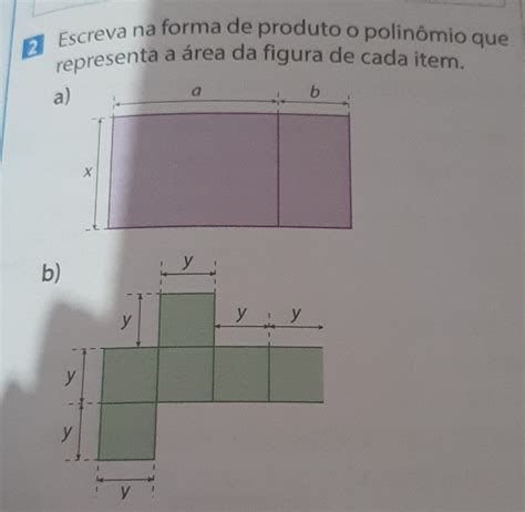 Solved Escreva na forma de produto o polinômio que representa a área