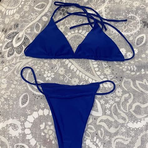 Cobalt Blue String Bikini Set Bought New On A Depop Depop
