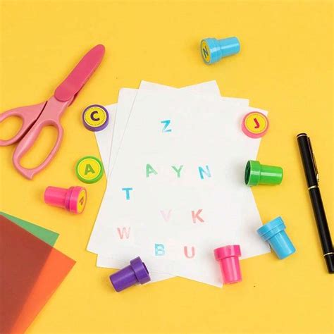 26 Pcs Alphabet Stamps Letter Stamps For Class Teaching Self Inking Abc