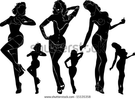 Vector Black Silhouettes Beautiful Nude Womans Stock Vector Royalty Free 15135358 Shutterstock