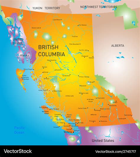premium vector british columbia british columbia map province canada