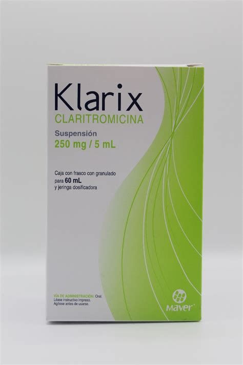 KLARIX CLARITROMICINA 250 5ML SUSPENSION FRASCO 60ML Farma Gen