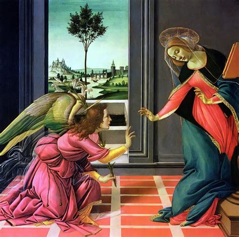 Anunciación Botticelli 1489 Ave o Maria piena di grazia il Signore