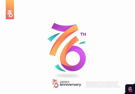 Nummer 76 Logo Icon Design, 76. Geburtstag Logo Nummer, Jubiläum 76 ...