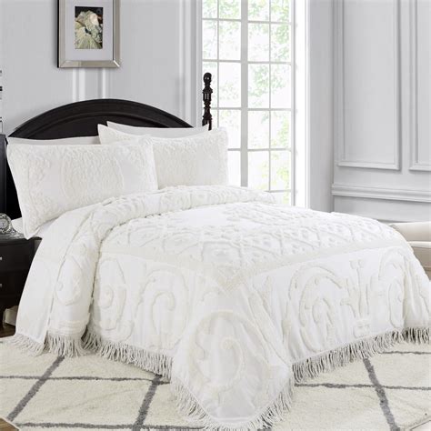 Hombys 128x120 Oversized King Chenille Bedspread With