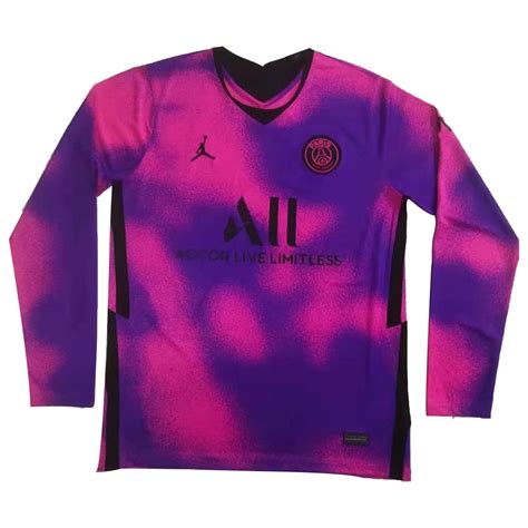 2021 Psg Fourth Away Purple Long Soccer Jerseys Shirt Psg