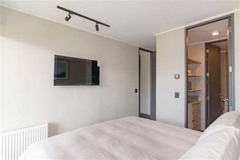 huge bed  bedroom  stock photo