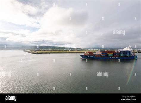 Container Ship Bg Diamond Leaving Belfast Port Stock Photo Alamy