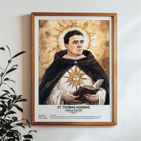 St Thomas Aquinas Sacred Art Religious Wall Art For Families Patron