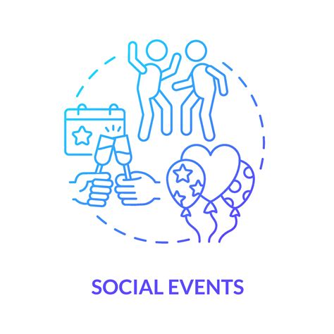 Social events blue gradient concept icon. Participation in community