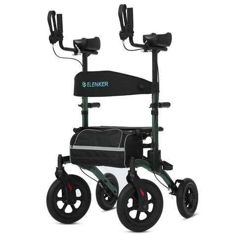 Elenker All Terrain Upright Rollator Walker Stand Up Rolling Walker