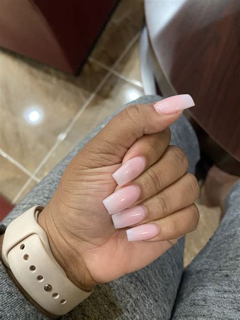 Nude Pink SNS W Tips Work Nails Short Square Acrylic Nails Short Acrylic Nails Designs