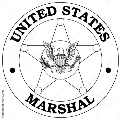 United States Marshal Badge Vector File Blank Outline Vector Svg
