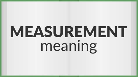 measurement meaning  measurement youtube