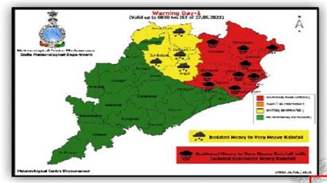 Red And Yellow Warning Issued To Various Districts Of Odisha