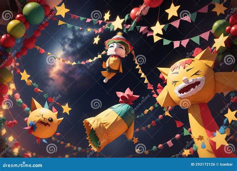 Las Posadas Mexican Pinata Illustration Hispanic Tradition Christmas