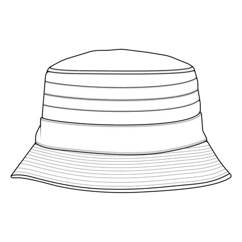 Bucket hat outline drawing vector bucket hat in a sketch style trainers