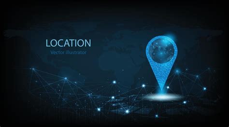 concept  gps technology backgroundvector pin icon gps  dark blue