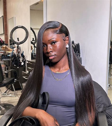 straight side part frontal hair frontal pretty