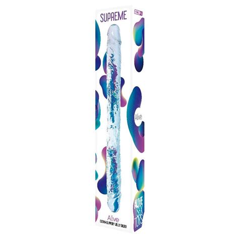 Прозорий двосторонній фалоімітатор Alive Supreme Jelly Dildo Купити в