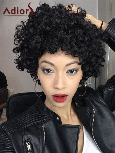 53 OFF Adiors Short Shaggy Full Bang Afro Curly Synthetic Hair Wig