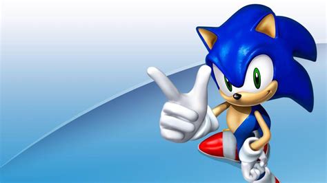 Sonic The Hedgehog With Hand Sign In Blue Background HD Sonic ...