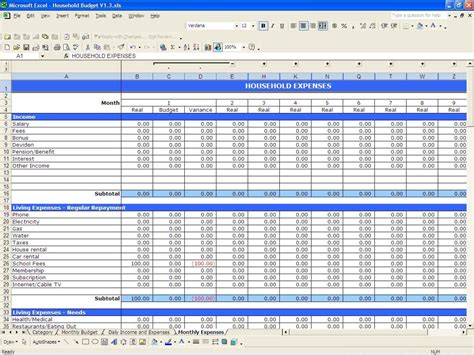 household budget spreadsheet excel  db excelcom