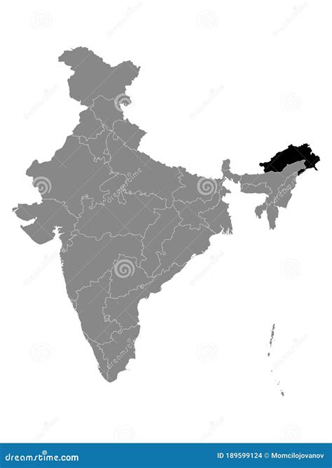 Location Map of Arunachal Pradesh State Stock Vector - Illustration of
