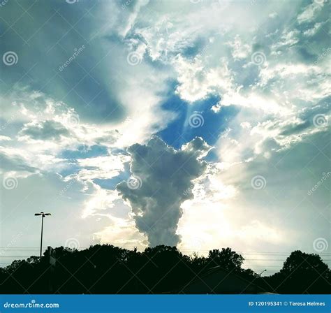 So Many Different Clouds of a Stormy Summer in Mississippi Stock Image
