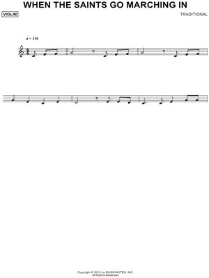 When The Saints Go Marching In Sheet Music By Traditional