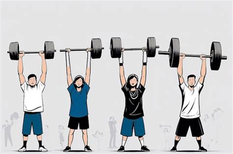 illustration  men  women lifting   simple background