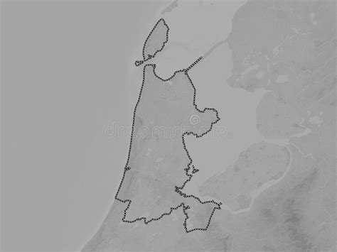 Noord Holland Netherlands Grayscale No Legend Stock Illustration