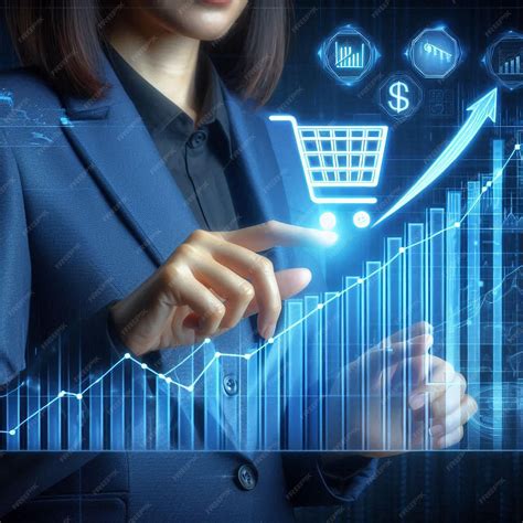 Conceito de crescimento de vendas Com Business AI tocando gráfico de