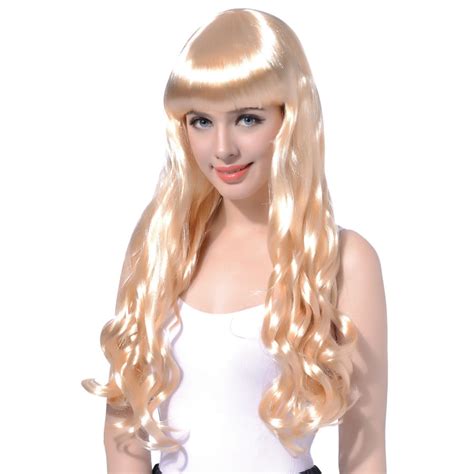 Longue Perruque Blonde Ondul E Cm