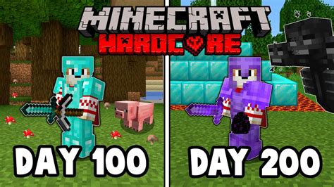 I Survived 200 Days In HARDCORE Minecraft YouTube