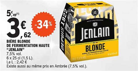 Promo Bière Blonde De Fermentation Haute jenlain chez E Leclerc